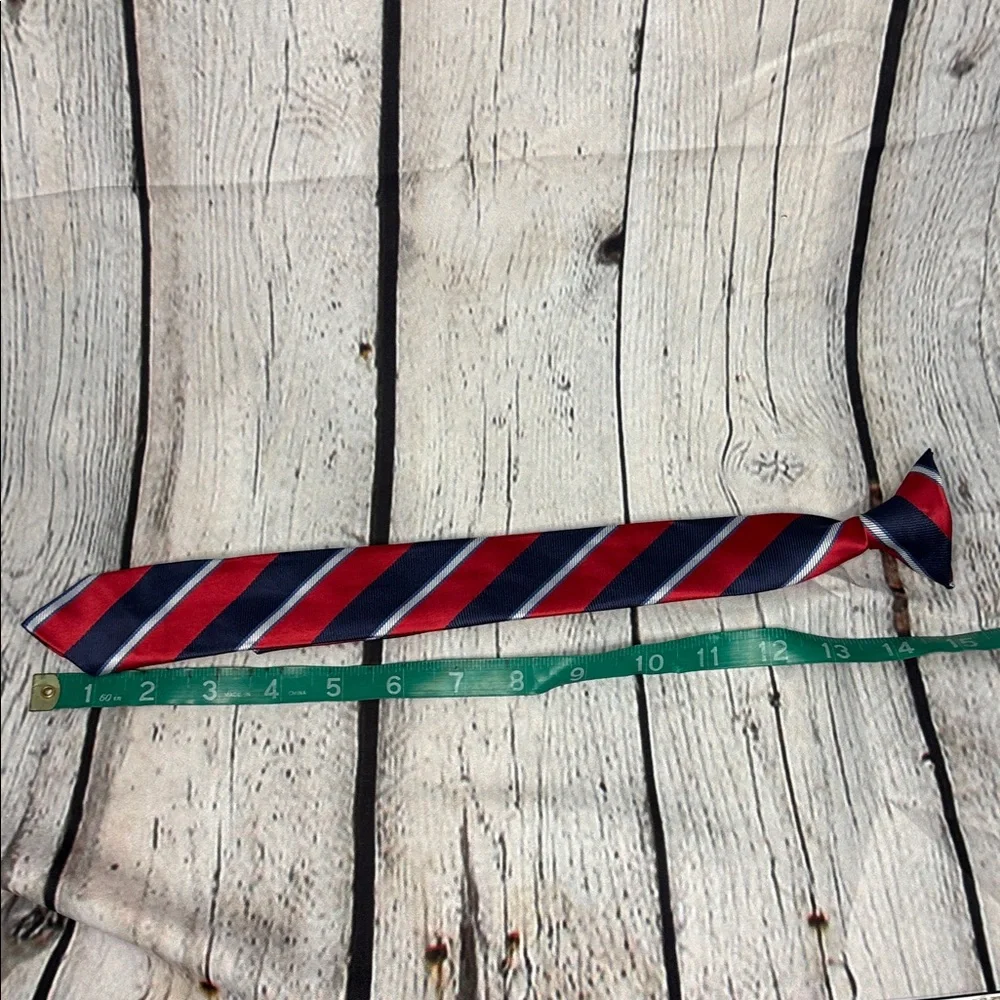 Red and Blue Striped Boy’s Clip-on Tie 15 inches long